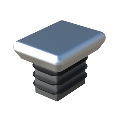 Nos embouts pour tubes rectangulaires ont une tête qui ressort en forme de pyramide tronquée. Si vous voulez cette famille sans base métallique, visitez LI.