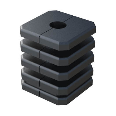 Notre raccord pour tubes carrés a 2 cavités pour écrous hexagonaux. Nous pouvons fournir la pièce sans écrous, avec un écrou en haut, avec un écrou en bas, ou avec 2 écrous. Nous consulter.