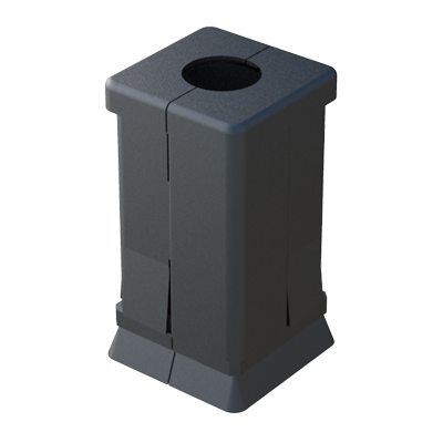 Notre raccord pour tubes carrés a 2 cavités pour écrous hexagonaux. Nous pouvons fournir la pièce sans écrous, avec un écrou en haut, avec un écrou en bas, ou avec 2 écrous. Nous consulter.