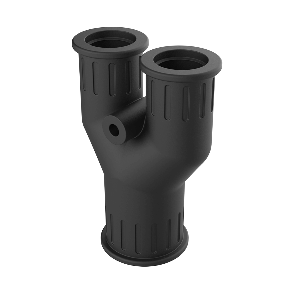 <p>Nos manchons de dérivation <b>MDC</b> sont fabriqués en <b>TPE</b> souple en configuration en “Y” pour créer des dérivations entre sections de tube.</p>

<p>Ces manchons, <b>résistants aux rayons UV</b>, se montent par pression aux extrémités des tubes et, grâce à leurs dents internes, adhèrent parfaitement au profil extérieur. Les trous pour fixation murale ont un diamètre de Ø 4 mm. Ils peuvent être utilisés même entre des tubes de différentes dimensions.</p>

<p>· <b>Matériau :</b> TPE<br>
· <b>Couleur :</b> gris ou noir<br>
· <b>Température d’utilisation :</b> -40 °C / +120 °C (avec pointes jusqu’à +150 °C)<br>
· <b>Protection IP :</b> IP66 selon EN 60529</p>

<p><i>Certifications : GOST, UKCA.</i></p>