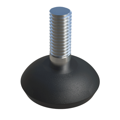 Notre pied réglable fixe MFD possède une base ronde avec deux finitions possibles : avec ou sans <b>habillage acier chromé</b>.<br> Le filetage est en acier zingué <b>( ZCS)</b>, tandis que la base est en polyéthylène basse densité <b>(LDPE)</b> et possède un logement <b>Phillips</b> qui facilite l'installation et le réglage de la hauteur.