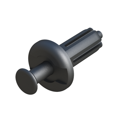 Clou rivet fait de deux pièces, il est facile à extraire en retirant en premier la tête, et ensuite toute la pièce. Le corps incorpore un réduit sous la tête qui permet son extraction par un petit tournevis ou un objet semblable, et même avec l'ongle.