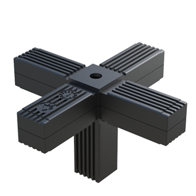 Notre raccord en A a été crée pour connecter 5 tubes carrés. Il est fourni sans coeur en acier ou avec un coeur en acier (d´acier ou en acier zingué). Il a un taraudage M8 ou M10, selon la référence.