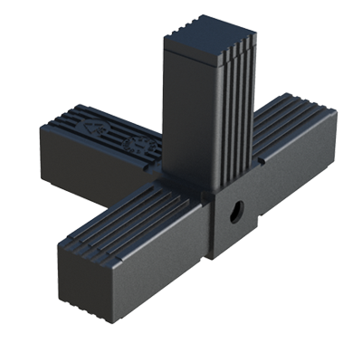 Notre raccord en C a été crée pour connecter 4 tubes carrés. Il a un taraudage M8 ou M10, selon la référence.