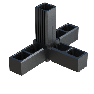Notre raccord en Y a été crée pour connecter 3 tubes carrés.
