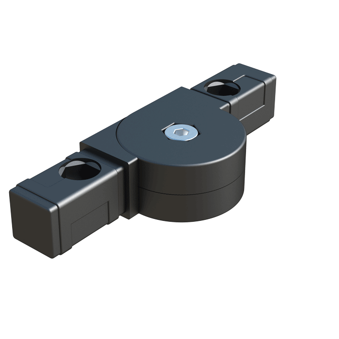 Notre raccord 2 tubes a été crée pour connecter 2 tubes carrés. Il a une articulation pour pouvoir changer son angle de 0º à 190º, ou encore de 45º à 195º, selon la référence.<br>*La référence 02300400165 est fournie non assemblée.