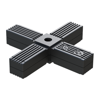 Notre raccord en X a été crée pour connecter 4 tubes carrés. Il est fourni sans coeur en acier.