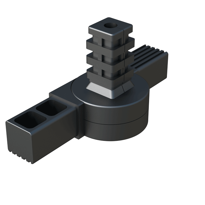 Notre raccord 3 tubes a été crée pour connecter 3 tubes ronds. Il a une articulation pour pouvoir changer son angle de 0º à 180º, de 0º à 190º, de 0 à 60º ou encore de 45º à 195º, selon la référence.