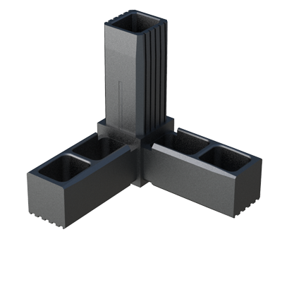 Notre raccord en Y a été crée pour connecter 3 tubes carrés. Il est fourni sans coeur en acier.